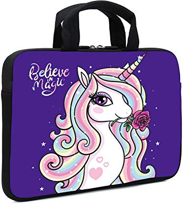 XMBFZ 15.6 Laptop Sleeve 14 15 15.4 Chromebook Case Ultrabook Case Notebook Sleeves PC Messenger Bag (Cute Horse)