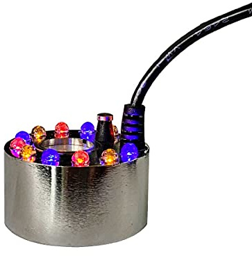 Kit per creare nebbie di Halloween, macchina per Halloween a ultrasuoni, per laghetto d'acqua, 12 LED, luce rossa, gialla e blu, lampeggia per decorazioni per feste di Halloween e rocciose, vaso per