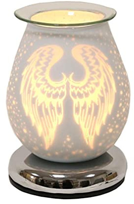 Aroma Accessories Touch Electric Wax Melt Burner - White Satin Angel Wings