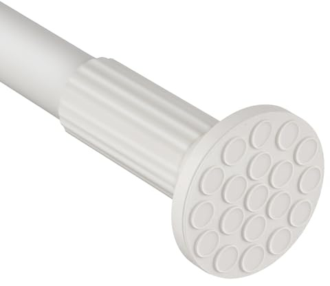 ZOCONE Tension Curtain Rod 51-168In(4-14Ft),No Drill Curtain Rods for Window Outdoor Patio,Adjustable Shower Curtain Rod for Bathroom Renter Friendly,Heavy Duty Extra Long Tension Rod Never Rust,White