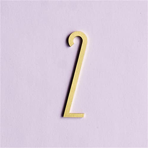 3D Floating House Plaque Adhesive Numbers Creative Solid Brass Gold 7cm 2.8 Inch Digits 0-9 for Door Plate Home Room Mailbox Signage Hotel Floor Villa Decoration Signboard DIY Sign Anti-Rust (2)