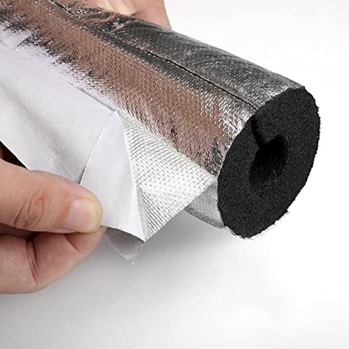 Rohrisolierung ID 25-219mm Dämmung,Frostschutz-IsolierSchlauch 0.95m Lange,Conduits Schaum Wasserdicht Rohrmanschetten Alukaschiert Für Schlauch,Isolierung,Wärmeisolier(Size:34mm*30mm)