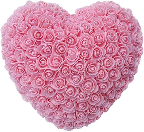 BOLYUM Künstliche Rosenherz, romantische Rosen, künstliche Blumen, Geschenke für Valentinstag, Hochzeit, Geburtstag, Muttertag, Jahrestag (Rosa)