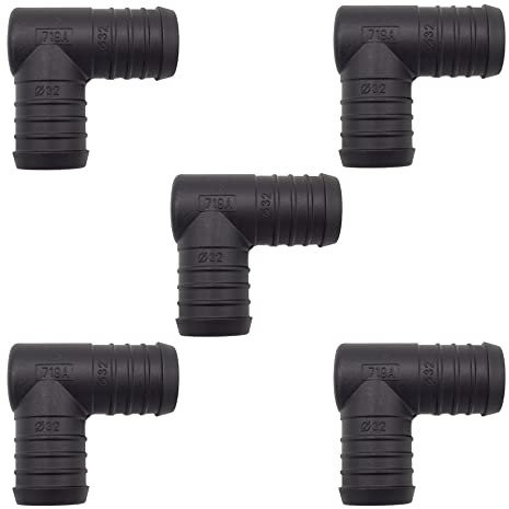 5 x YOU.S Original Schlauchverbinder Zwischenstück RGV Ø 32x32 mm 90° Winkel - L Form