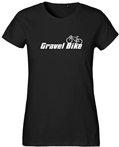 Huuraa Damen T-Shirt Gravel Bike Fahrrad Geschenk Größe XS Black Bio Baumwolle Fairtrade Gravel Bike Mode