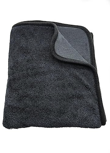 ERH Putzlappen Microfaser Auto-Trockentuch XXL, 73x90 cm, extrem saugstarkes Trockentuch für Autos Motorras,Fusselfrei, abgerundete sanfte Fasern, Rundeckden, kratzerfrei, extra groß