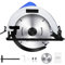 VickyHome Circular Saw, 1500W 5000 RPM Mini Circular Saw Electric Wood Saws with Laser, Tool-Free Cutting Depth Adjustment to Max. 57 mm, Safety Switch, Ideal for Wood, Plastic, Soft Metal