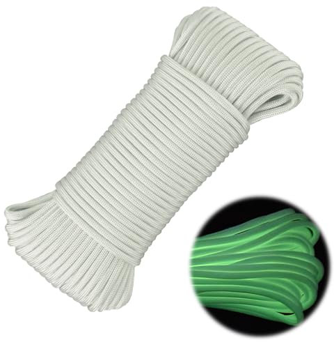CAUTIOUS Fluoreszierende Paracord 31 Meter 550 4mm Fallschirm Schnur mit 9 Kern-Strängen Nylonschnur Strängen Typ III Fallschirm Schnur Nylon Paracordbänder Max. 250kg (550lbs)