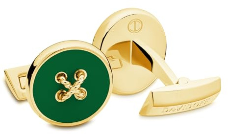 DAVIDOFF ESSENTIALS Manschettenknöpfe – exklusive rhodinierte und lackierte Messing Manschettenknöpfe – stilvolle Herren Accessoires in Knopf-Optik