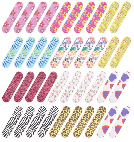 Lot de 40 limes à ongles, multicolores, double face, 9 cm, pour réparation et polissage des ongles, outils de manucure et de beauté