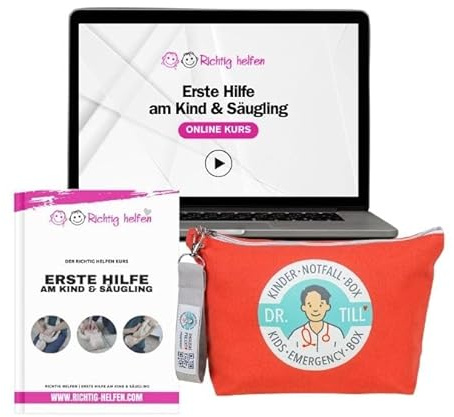 Dr. Till Kindernotfallbox MODULAR (83-teilig) | inkl. 12 Monate Zugang zum OnlineKurs Erste Hilfe am Kind & Säugling