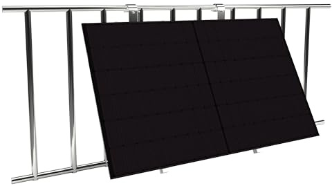 4x doitBau Montageset 10-45° für Balkonkraftwerke - Befestigung für 4 Solarmodule am Balkon Geländer befestigen Photovoltaik Halterung Befestigung PV Montage Set Modul