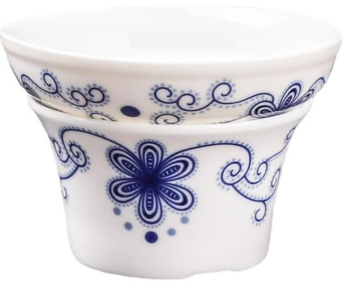 Juego de té de cerámica azul y blanco de 8 cm con embudo para ceremonia del té
