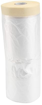 1Stk Abdeckfolie 110 cm breit und 30 Meter lang vorgeklebte Maskierung Autolack-Aufkleberfolie bettwäsche Schutzfilm Abdeckband strukturiertes Papier Sprühfarbe Malutensilien Weiß