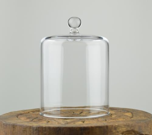 EMH Handmade Glass Display Cover Cloche Bell Dome With Knob Tall 14.5 cm x 10.5 cm