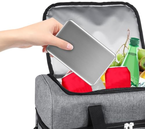 TaimeiMao Edelstahl Kühlakku Lunchbox Kühlpack Wiederverwendbare Kühlakkus Für Kühltasche Schnelles Einfrieren Ice Pack Mehrzweck-Kühlzubeör Für Wandern Camping Angeln