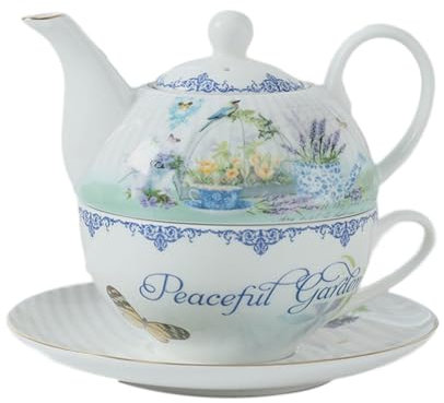 MagiDeal Théière en Porcelaine, Ensemble de Tasses, Bouilloire à Eau, Vaisselle résistante à la Chaleur, Cadeau Unique, Bouilloire à thé Chinoise pour, Un