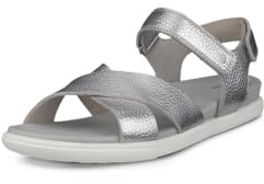 ECCO Sandalo da donna Damara, in puro argento, 36 EU, argento puro metallizzato, 36 EU