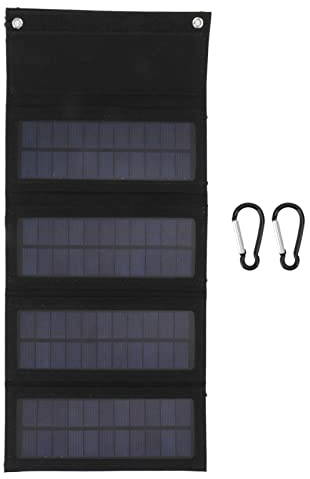 Chargeurs Solaires Portables 40 W, Chargeur de Panneau Solaire 4 Fois Pliable, Chargeur de Panneau Solaire Monocristallin USB pour Randonnée, Camping, Sac à Dos