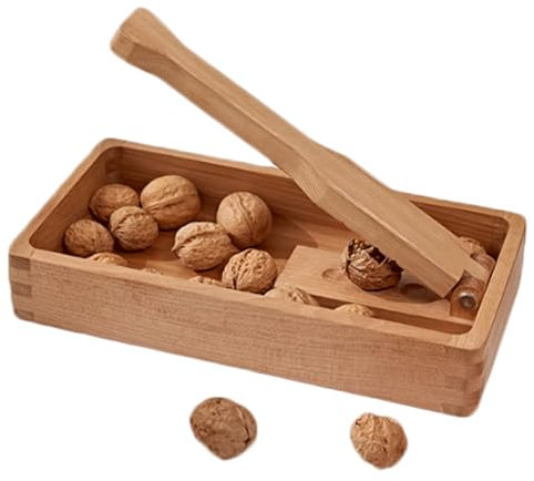 esmen Cascanueces de Madera, desgranadora de nueces con Mango de Madera, Herramienta Manual para Abrir nueces, castañas y nueces