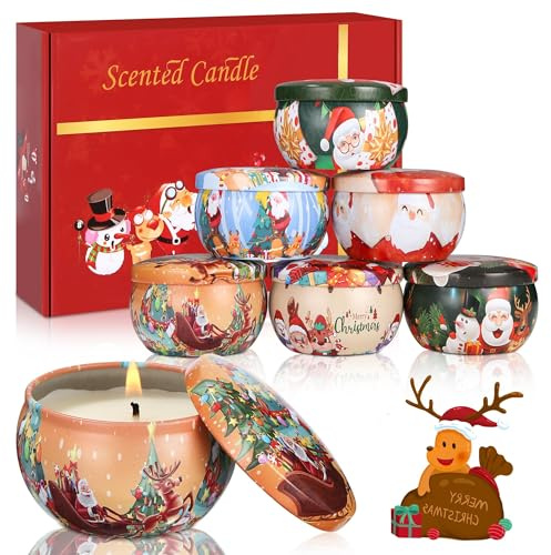 SOBEAU 6 Velas Perfumadas, Vela Aromática Regalos, Velas de Cera de Soja Natural, Velas Perfumadas para Navidad, Día de San Valentín, día de la Madre, Aniversario
