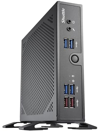 Shuttle XPC Slim Barebone DS50U, Intel Celeron 7305, 2X LAN (1x 2.5Gbit,1x 1Gbit), 1xCOM,1xHDMI,1xDP, 1x VGA, lüfterlos, 24/7 Dauerbetrieb