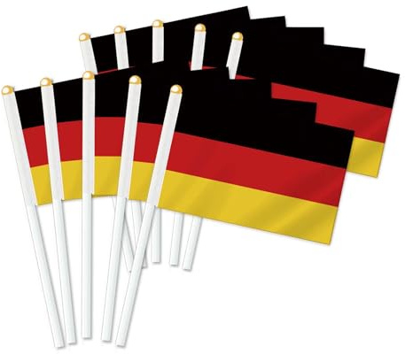 25 Stück Deutschland Handheld Flagge, Dekor Hand gehalten Hold Fahne, Dekoration Banner hand Germany