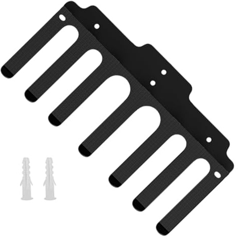Hantelhalterung, Wandhantelhalterung, Hantelhalterung mit 7 Haken, Gymnastik-Zubehör für Hantelstangen, Widerstandsband, Kette, Springseil