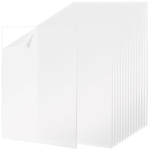 MANCHAP 15 PCS A4 Clear Acrylic Sheet, 2mm Transparent Plastic Acrylic Panel Board for Painting DIY Craft, 297 x 210mm