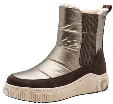 Tamaris Comfort - Botas de invierno para mujer, sin tacón, forradas, impermeables, Mocca Comb, 37 EU