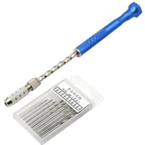 jojofuny 11stücke Teiliges Handbohrset Semi-automatischer Bohrer Blau Und Silber Für Holzbearbeitung Und Diy-projekte Inklusive Präziser Bohrer Für Vielseitige Anwendungen