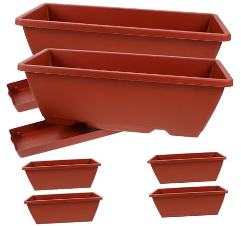 BESPORTBLE Lot de 6 Jardinières en Plastique pour Balcon Drainage, Résistant la Pression, Design Délicat, pour Jardinage et Culture de Plantes