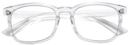 Suertree Kurzsichtige Brille Blaulichtfilter Myopia Distanz Brille Fernbrille mit Stärke für Damen Herren Clear -0.5