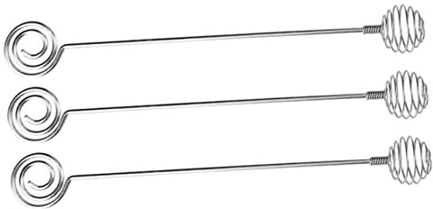 VICASKY 3Pcs Stainless Steel Honey Stirring Sticks Spiral Design Honey Dippers for Honey Syrup and Viscous Substances Stainless Steel Honey Mixing Wands