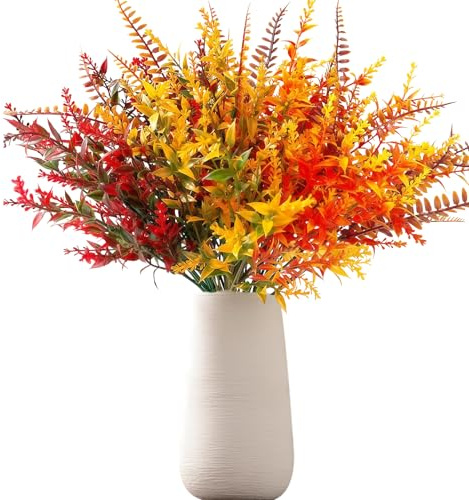 Herbstblumen Künstlich, 8 Bündel Künstlich Herbststrauß Kunstblumen Herbstdeko, Künstliche Blumen Herbst Balkonpflanzen Herbstzweige Deko für Thanksgiving Halloween Hochzeit Garten Tischdeko