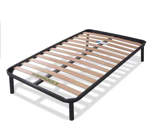 Am Group Home RETE LETTO ORTOPEDICA PIAZZA E MEZZA 120X190 13 DOGHE IN LEGNO E STRUTTURA IN ACCIAIO - 100% MADE IN ITALY