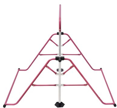 WAPHOERTE Barra fija para interiores, para el hogar, altura ajustable, sistema de entrenamiento plegable, para niños y exteriores, capacidad de carga 40-80 kg, color rosa