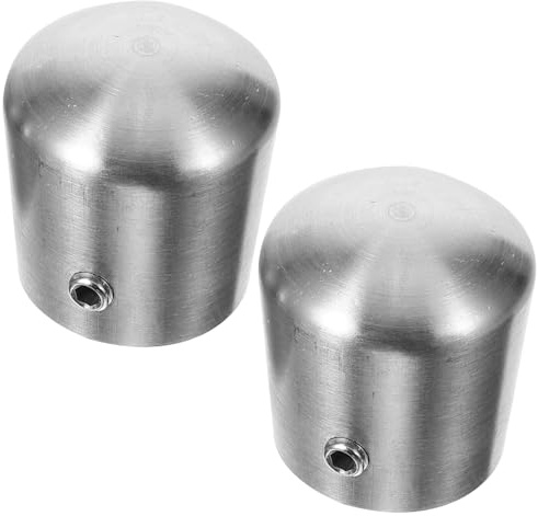 DIKACA 2pcs Stainless Steel Stair Railing End Caps Φmm Handrail Post Sealing Covers Corrosion-Resistant Plugs for Deck Railings Modern Style Handrail Accessories Easy Installation