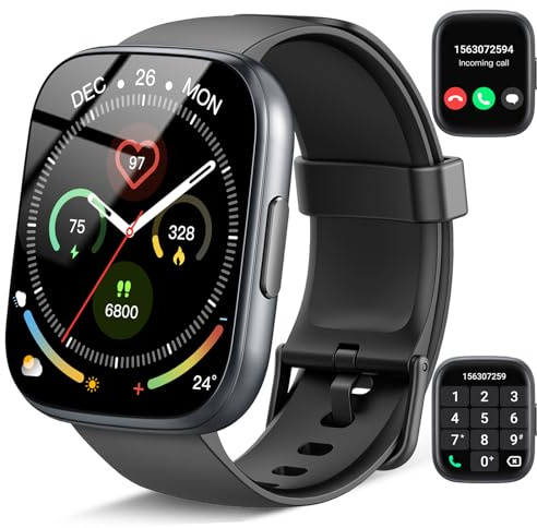 Reloj Inteligente Hombre Mujer con Llamadas Bluetooth, 1.95 New Smartwatch Hombre con Pulsómetro/Monitor de Sueño/Podómetro, 110+ Modos Deportivos Smart Watch, IP68 Pulsera Actividad para Android iOS