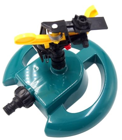 SHINEOFI Arroseur Rotatif Automatique pour Pelouse et Jardin Buse Pivotante à 360° Base Disque Connectable Pulvérisateur d'eau pour Arrosage Extérieur
