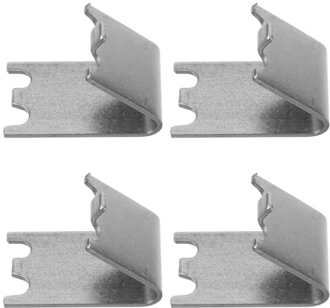 FOMIYES 4Pcs Stainless Steel Refrigerator Shelf Clips Fridge and Freezer Shelf Support Hooks Universal Metal Replacement for Rv and Cooler Use