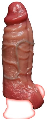 Manicotto for pene realistico di grandi dimensioni di diametro, manicotto for pene riutilizzabile con anello in silicone, guaina maschile adulti, giocattolo sessuale uomini(D)