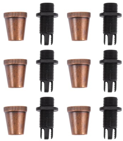 ELAYARD 6 Pezzi Pressacavi in Metallo Rosso Antico per Lampadari a Sospensione, Clip Fermacavi Filettate per Cavi di Alimentazione da Soffitto, Accessori per Illuminazione Fissaggio