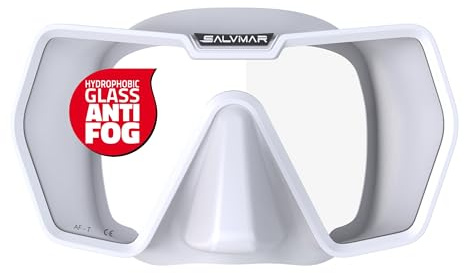 Salvimar Drake Anti Fog, Maschera Adulto Anti Appannamento, con cinghilo elastico, per immersioni subacquee e snorkeling