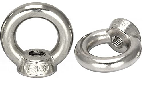 OPIOL QUALITY® Ringmuttern ähnl. DIN 582, gegossen und poliert M10 aus Edelstahl A2 V2A (4 Stück) Ösenmutter Mutter Zurröse Augenmutter Öse Augbolzen Bügelmutter Transportöse Kranöse Rostfrei
