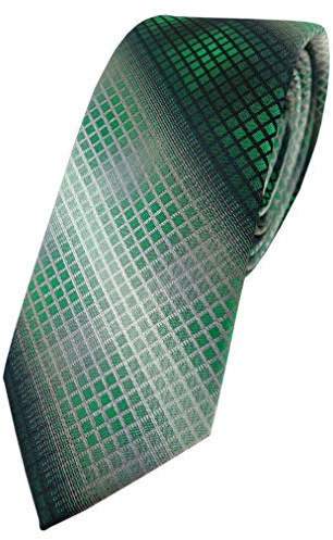 TigerTie schmale Designer Krawatte in kariert gemustert - Krawattenbreite 6 cm