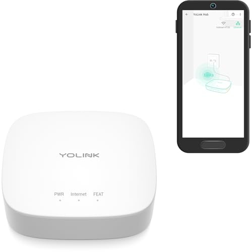 YoLink Hub, hub Intelligent Super Longue portée de 1/4 Mile activé Lora Smart Home Automation Bridge Système de Surveillance de sécurité Domestique – Contrôleur Central pour appareils YoLink Smart