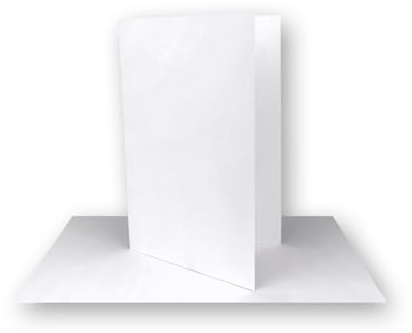 FarbenFroh by GUSTAV NEUSER 50x Faltkarten DIN A7 in Hochweiß (Weiß) - 10,5 x 7,4 cm - Grammatur: 240 g/m² - Kleine Doppelkarten blanko zum Selbstgestalten und Bedrucken