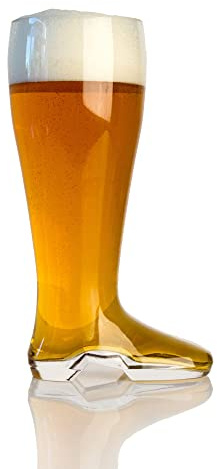 Big Betty Das Boot - Glass Beer Boot Mug for Oktoberfest Celebration, St. Patrick's Day, Bachelor/Bachelorette Parties - Large Beer Mug Holds Over 2 Beers - 2 Liter