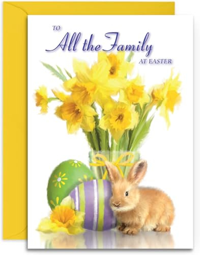To All The Family Easter Card - Medium Sized Card (A5 Size -148mm x 210mm) with Envelope